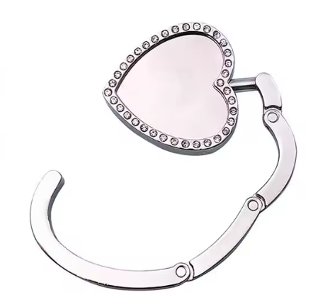 silver heart purse hook