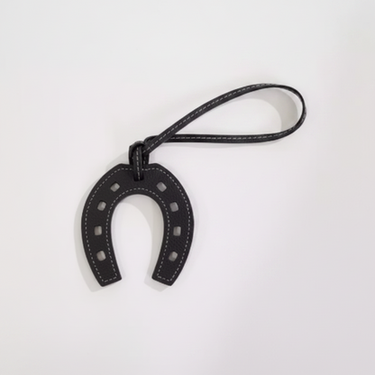 faux leather horseshoe purse charm