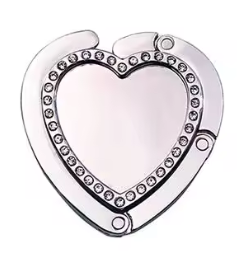 silver heart purse hook