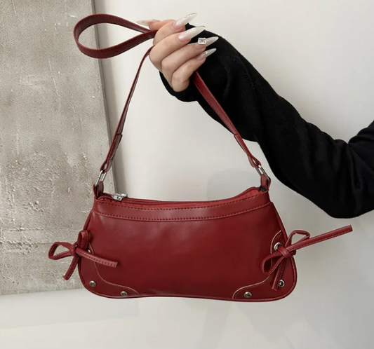 double bow moto shoulder bag