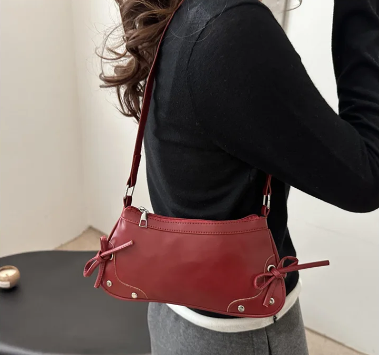 double bow moto shoulder bag