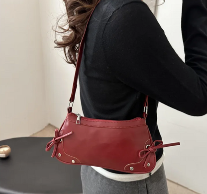 double bow moto shoulder bag