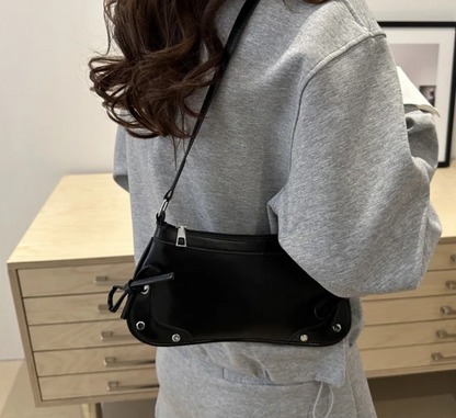 double bow moto shoulder bag