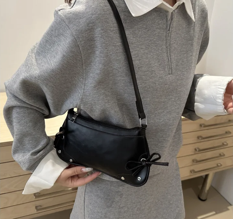 double bow moto shoulder bag