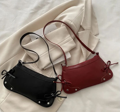 double bow moto shoulder bag