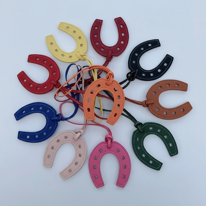 faux leather horseshoe purse charm