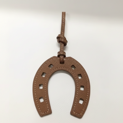 faux leather horseshoe purse charm