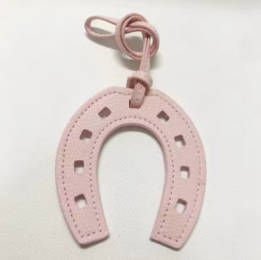 faux leather horseshoe purse charm