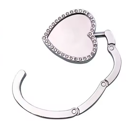 silver heart purse hook